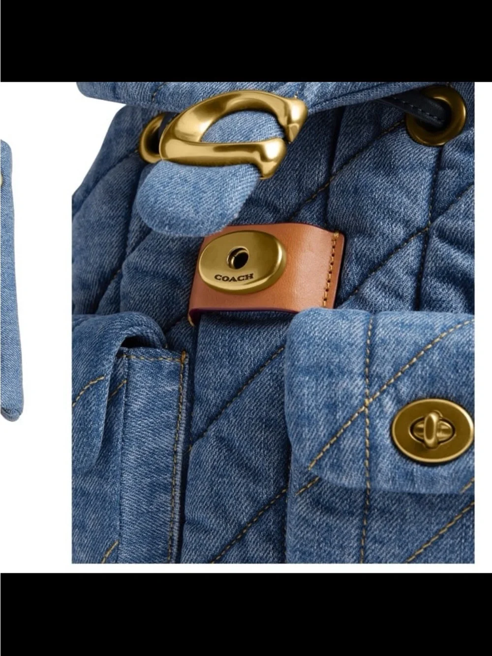 Coach quilted denim